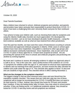 Letter to Parents